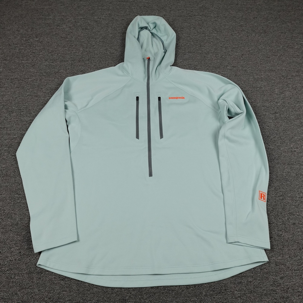 Patagonia R1 Ultralight Hoody Womens XL Green Fleece 1/2 Zip Pullover Hiking